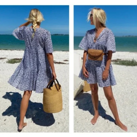 Emerson Fry India Collection Isla Dress in Charcoal Leopard XS/S - Picture 1 of 11